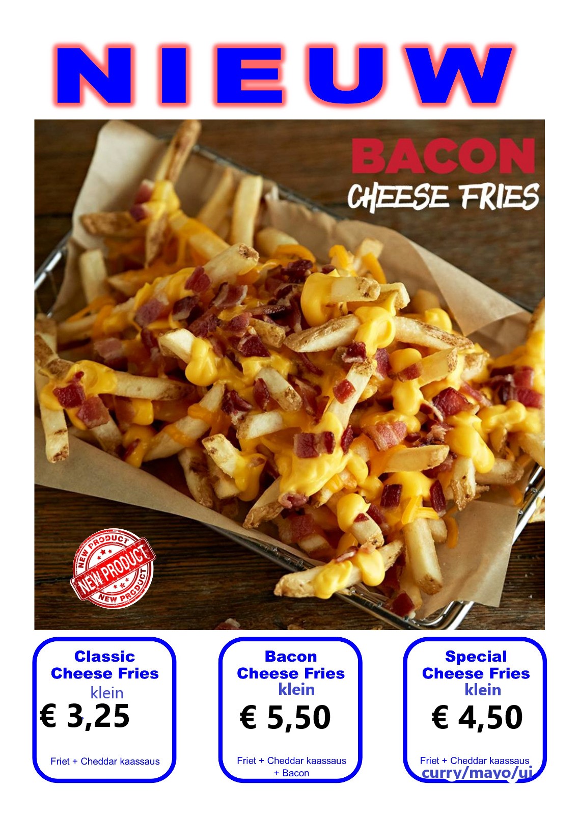 becon cheese friet